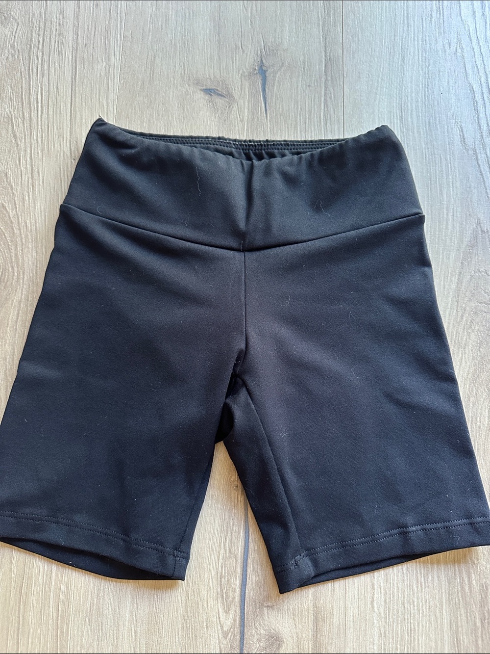 Kids Black Elastic-Waist Active Bike Shorts